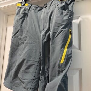 Patagonia Blue and Gray Shorts with Yellow Detail CYCLING SHORT WITH LINER
